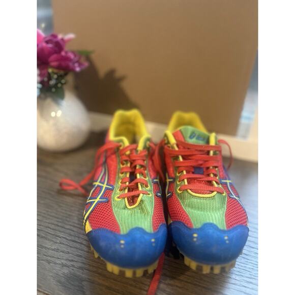 ASICS Hyper LD Track Cleats Multicolored Rainbow Running Shoes GN701 Size 9 - Picture 1 of 6